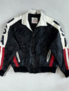 Vintage 90s Michael Hoban Wheremi USA Leather Jacket – Red, White & Black Panels (XL)