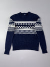 Fred Perry Fair Isle Geometric Knit Sweater – Navy (XS)