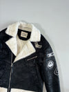 Coincos “Bad Boy” Patch Shearling (Furr Inside) Biker Jacket (M)
