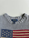 Polo Ralph Lauren Hand-Knit American Flag Sweater – Heather Grey (XS)