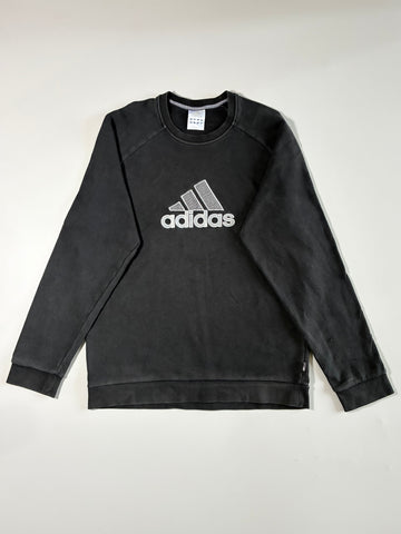 Vintage Adidas Big Logo Embroidered Sweatshirt – Black (M)