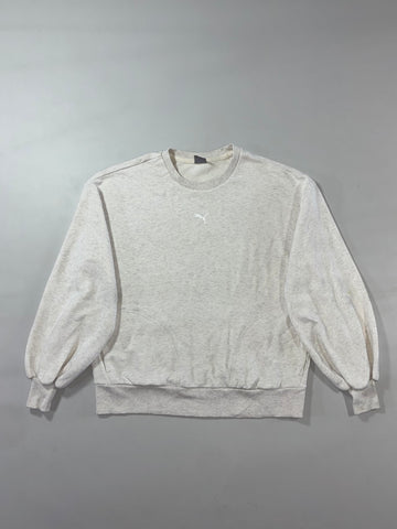 Puma Minimal Logo Light Grey Crewneck Sweatshirt (L)