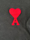 AMI Paris Black Knit Sweater – Red Heart A Logo (2XL)
