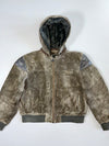 Wilsons Premium Original Sued Leather Jacket Detectable Hood Furr Inside (M)