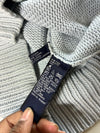 Vintage 90s Tommy Hilfiger Flag Tag Light Blue Chunky Knit Varsity "H" Sweater (XS)