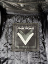 Frank Thomas Black Leather Racing Jacket Armored Motorcycle Jacket, (M/L)