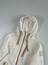 Blackyak Cream Sherpa Fleece Zip-Up Hoodie (S)