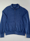 Polo Ralph Lauren Navy Pima Cotton Full-Zip Knit Sweater (XL)