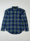 Vintage Abercrombie And Fitch Blue Green Plaid Flannel (M)
