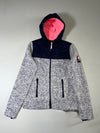 Superdry Mountain Fuji Storm Hybrid Fleece Zip Hoodie – Grey/Navy (S)