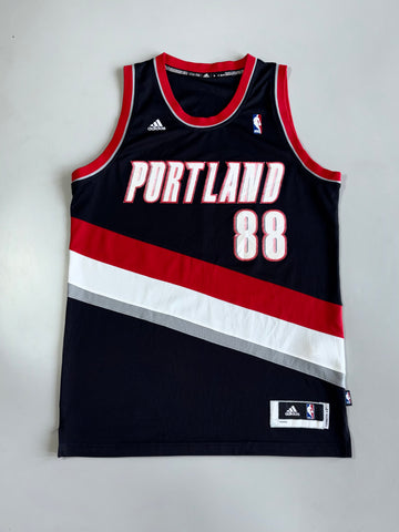 Adidas NBA Portland Trail Blazers #88 Nicolas Batum Authentic Jersey (L)