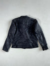 Sexy Woman Women’s Navy Leather Biker Jacket – (S)