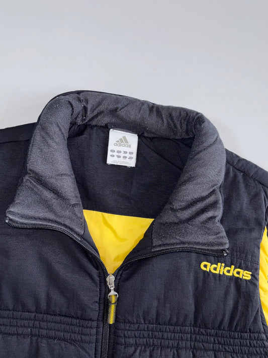 Adidas Vintage Puffer Vest Black/Yellow Back Logo (L/XL)