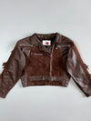 Ro Vintage Leather & Suede Fringe Moto Womens Jacket (M/L)