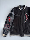 Black Squad Paranoid Society Varsity Jacket Black Squad With Rhinestones (XL)
