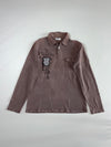 Big Train Embroidered Crest Long Sleeve Polo Shirt – Washed Brown (L)