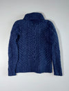 Polo Ralph Lauren | Navy Shawl Collar Cable Knit Merino Sweater | (XS)