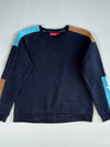 Supreme Navy Colour Block Crewneck Sweatshirt – Sleeve Logo, Made in Canada (M)