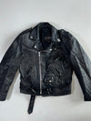Wilsons Black Leather Belted Moto Jacket (S/M)