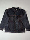 Vintage Braxton Black Denim Oversized Trucker Jacket (XL/2XL)