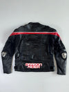 Dragon Rider Black/Red Genuine Leather Armoured Racing Jacket Padded (L)