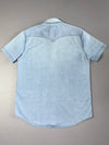 Levi's Distressed Light Wash Short Sleeve Western Denim Shirt – (M)