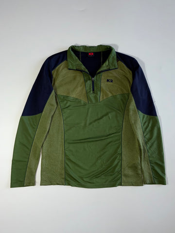 K2 Olive Green & Navy Half-Zip Performance Pullover (M)