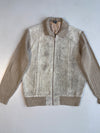 Premium Original Suede Leather And Woollen Sleeve Jacket (XL)