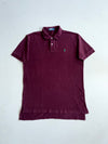 Vintage Polo Ralph Lauren Maroon Pony Logo Polo TShirt (L)
