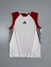 Adidas Colourblock Sports Vest (White/Maroon) (M)