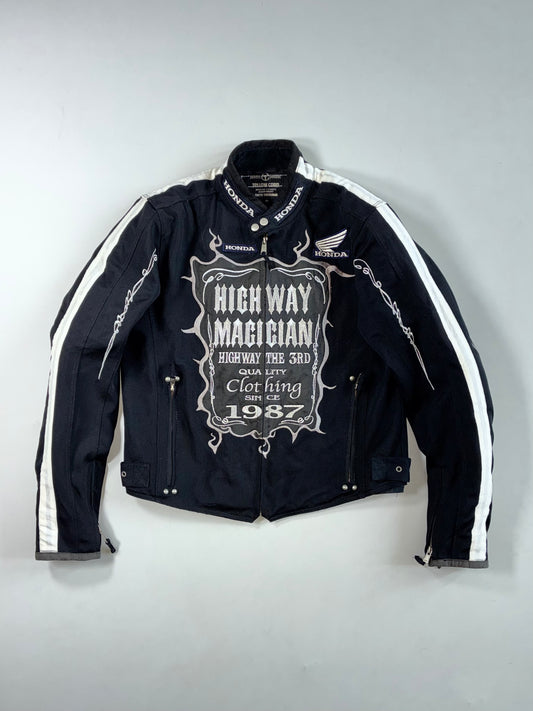 Vintage Yellow Corn x Honda “Highway Magician” Mesh Motorcycle Racing Jacket Padded (M)