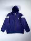 Adidas 3-Stripe Zip Hoodie Navy (M)
