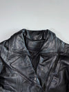 Vintage Premium Original Belted Black Leather Biker Jacket (L)