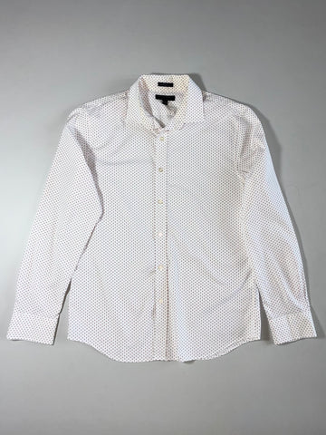 Banana Republic White Dot Print Slim Flex Fit Stretch Shirt – (S)