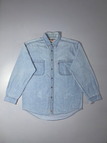 Levi’s Denim Button-Down Work Shirt – Light Wash Blue, (2XL/3XL)