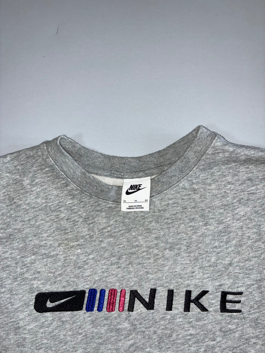 Nike | Vintage Big Logo Crewneck Sweatshirt | Grey Melange |(XL)