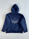Vintage 90s Adidas Trefoil 3-Stripe Quilted Hooded Jacket(Xl)