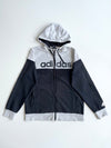 Adidas Colorblock Linear Logo Zip Hoodie – Grey/Black (M)