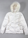 Vintage Edwin Something White Fur Hood Puffer Jacket Women’s (S)
