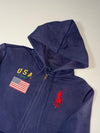 Polo Ralph Lauren | Navy USA Flag Big Pony Zip Hoodie | (L)