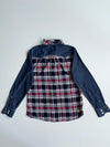 Edwin Blue Trail Plaid Flannel Shirt with Denim Sleeves (M)