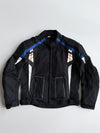 Motorcycle Riding Jacket with Armour & Reflective Panels – Black/Blue(M)