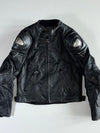Dainese Stealth Black Genuine Leather Armoured Moto Racing Jacket PADDED (Back Hump) (M)