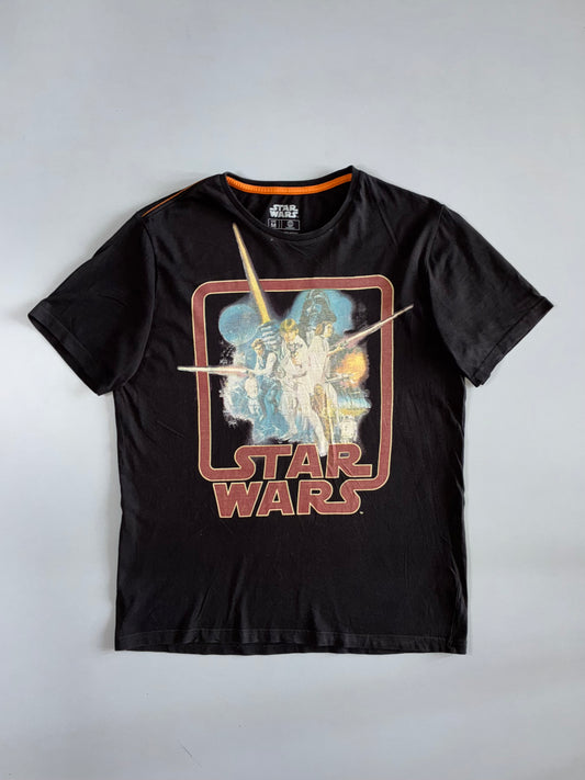 Star Wars A New Hope Vintage Poster Graphic T-Shirt Black (M)