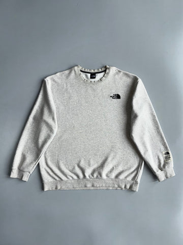 The North Face Essential Logo Grey Crewneck Sweatshirt (Xl)