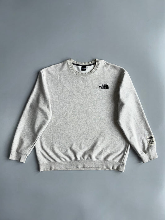 The North Face Essential Logo Grey Crewneck Sweatshirt (Xl)