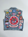 Vintage FC Bayern München Patch Denim Vest Light Wash (XL)