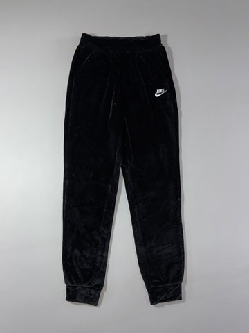 Vintage Nike Team Black Velour Jogger Pants (W:28) (L:39)