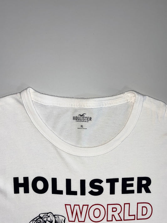Hollister California World Tour Rose Graphic Long Sleeve T-Shirt – White (XL)