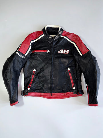 Teknic #46 Valentino Rossi Tribute Pure Leather Motorcycle Racing Jacket (Rare)(M)
